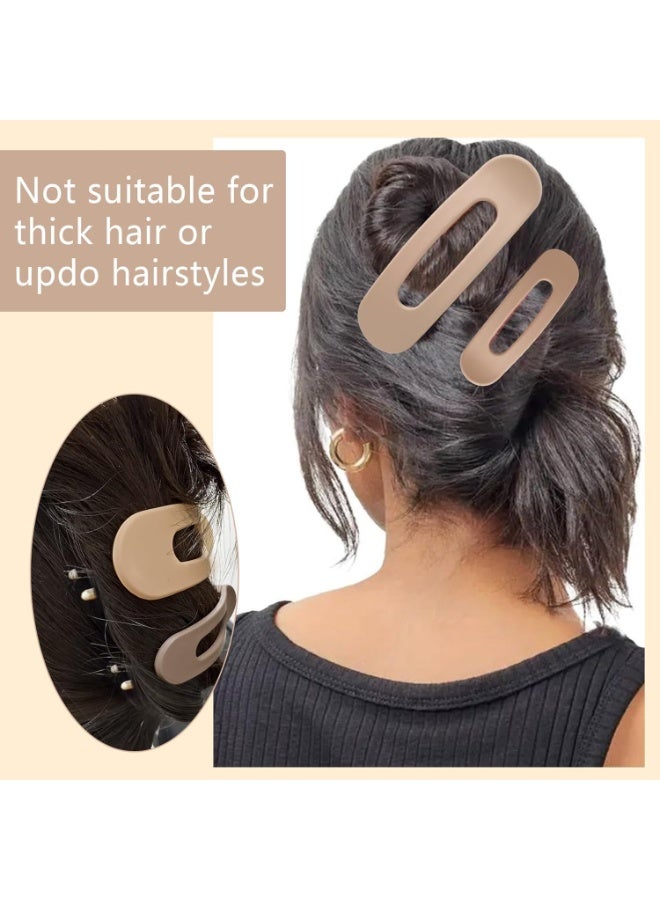 CLENEA 12PCS Flat Hair Clips, Brown Flat Claw Clips for Thin Hair, Matte Lay Down Claw Clips for Women, 3 Sizes Alligator Hair Clips - Image 4